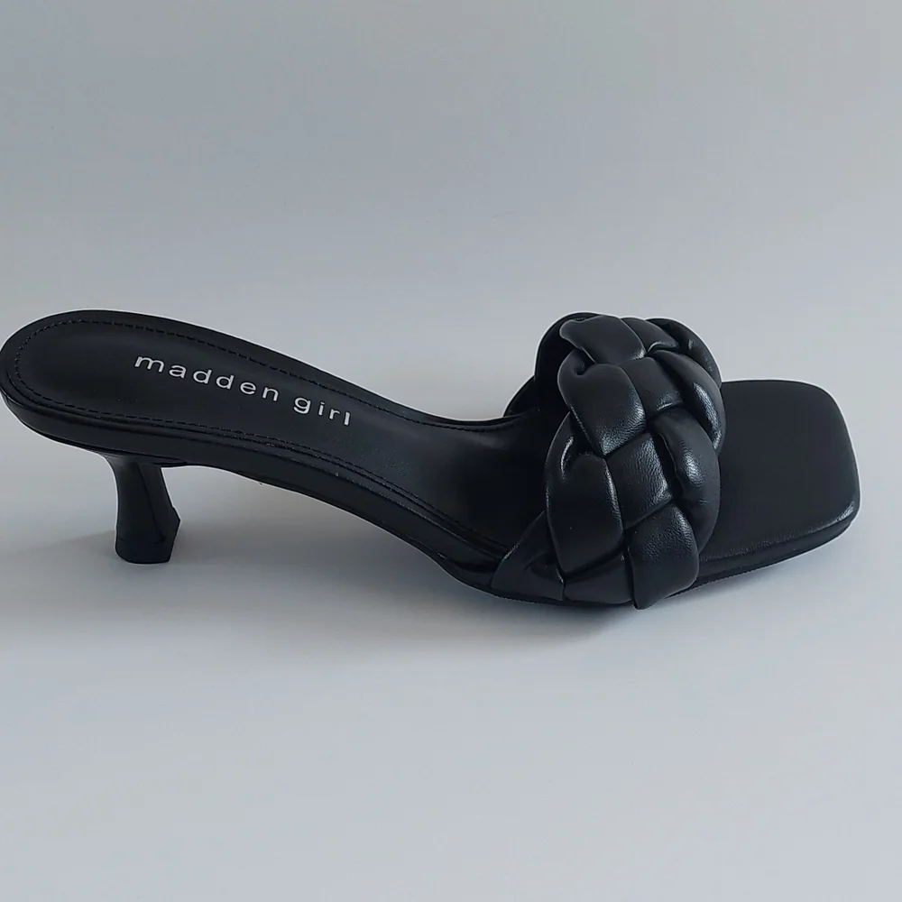 Madden girl women's sandals‎ kitten heels shanaa black size 6.5M